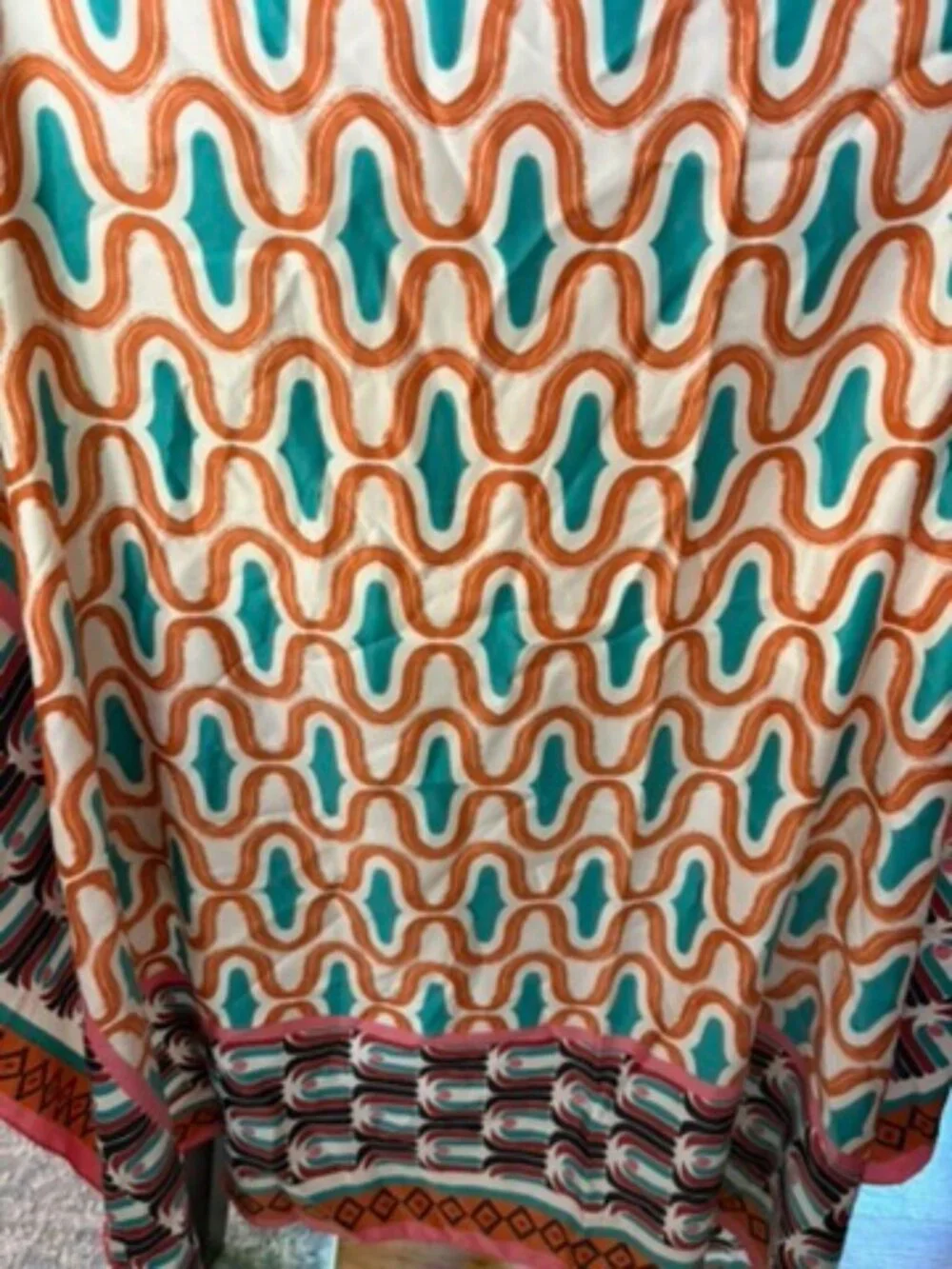 Zara large colorful square scarf (52") NWT - Picture 3 of 4